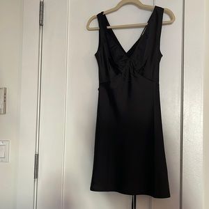 Black slip dress with tie